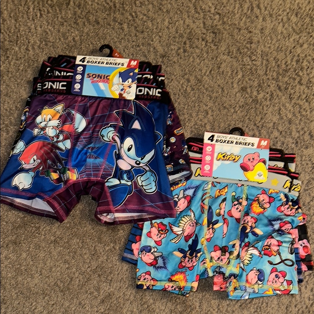 Sonic OR Kirby Kids Boxer Briefs NEW, Boys M (8)
